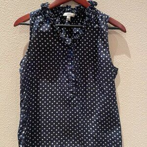 J. Crew navy silk sleeveless top